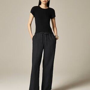 J. Crew New Soleil Pant in Linen - Black Medium NWT